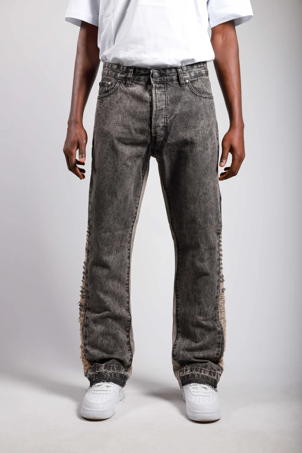 JEANS WITH RAW INSERTS