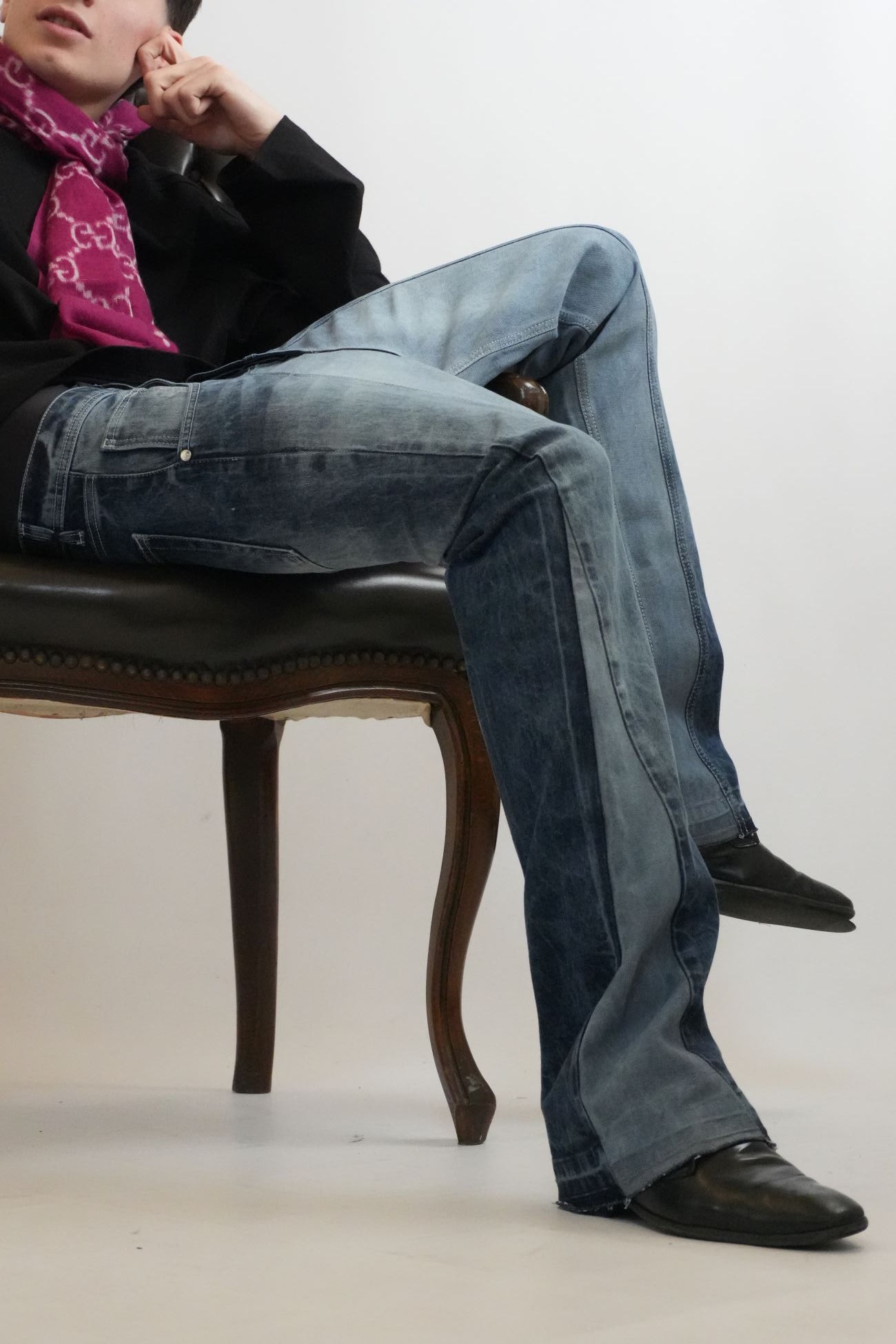 PANTALONI FLARED DOUBLE WASHED