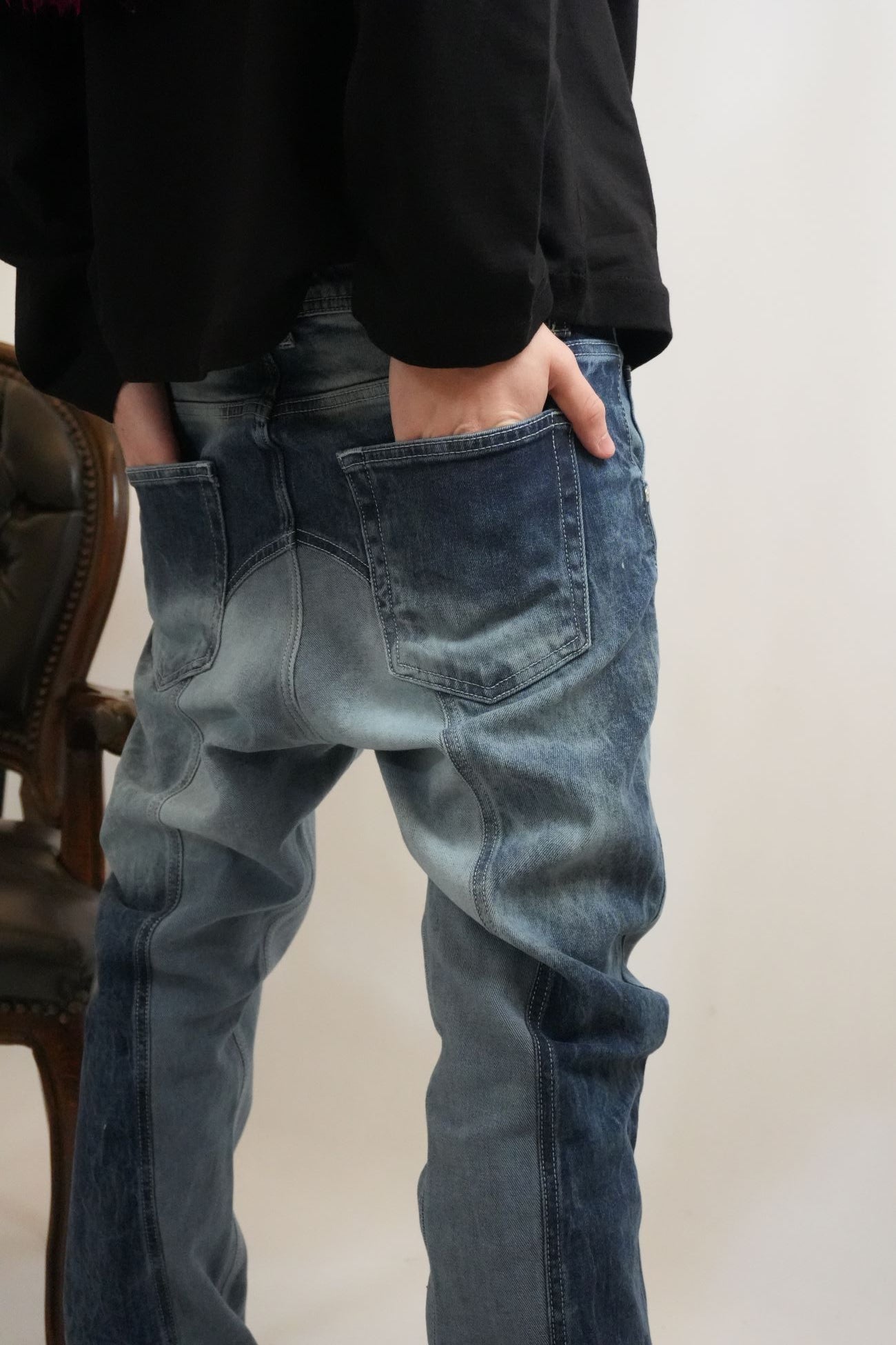 PANTALONI FLARED DOUBLE WASHED