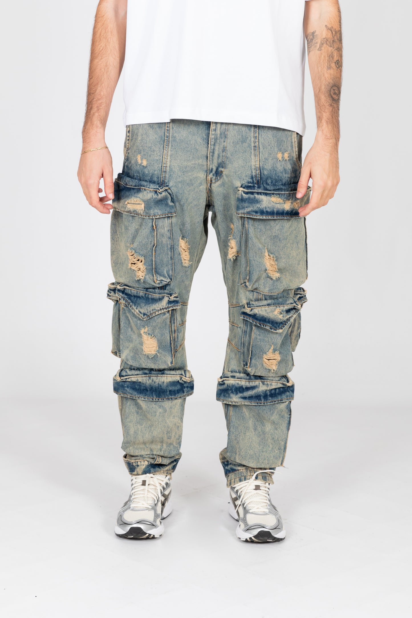 JEANS WASHED CARGO