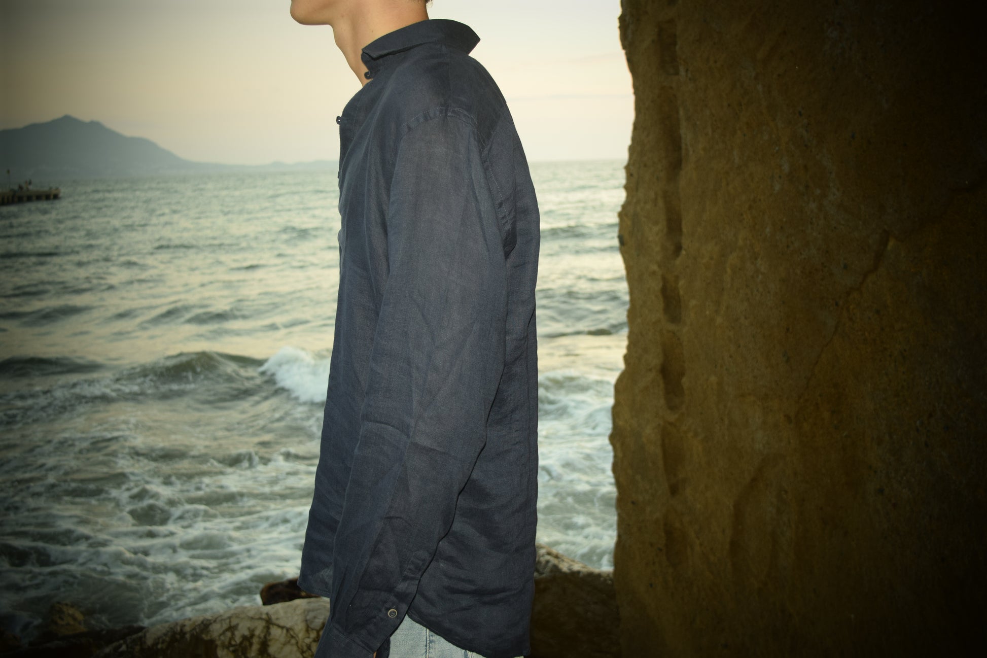 Camicia Di Lino Blu