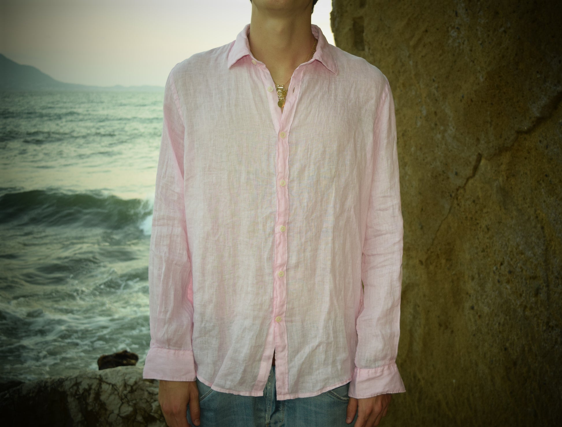Camicia Di Lino Rosa