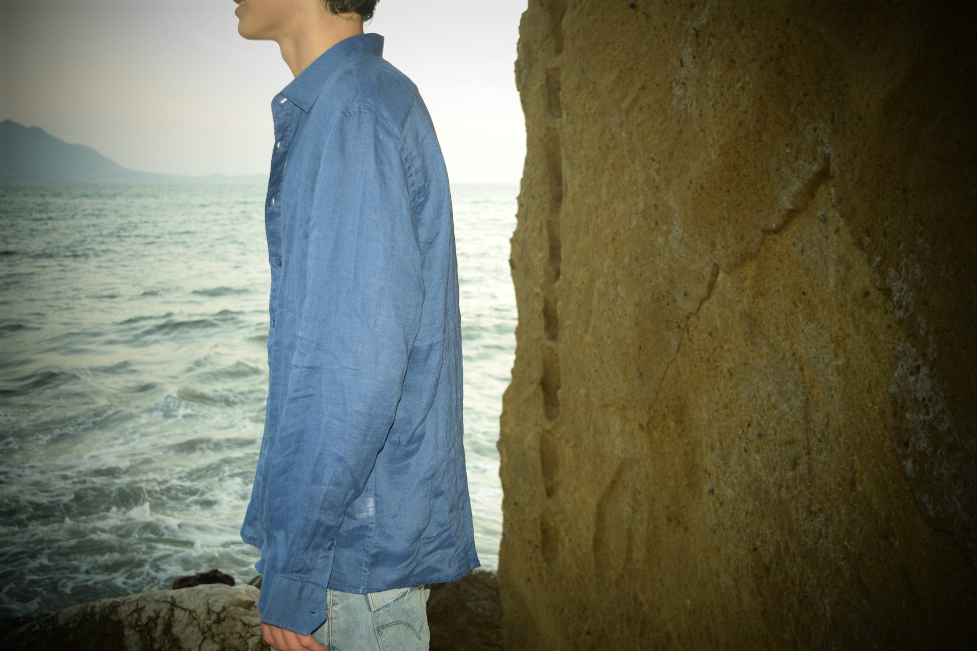 Camicia Di Lino Blu Royal