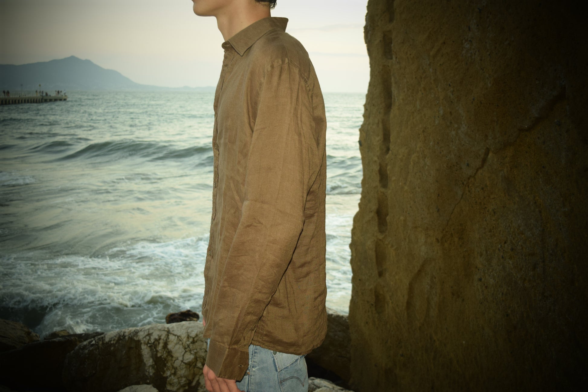 Camicia Di Lino Marrone