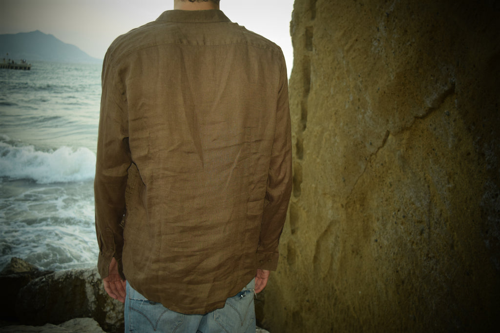 Camicia Di Lino Marrone
