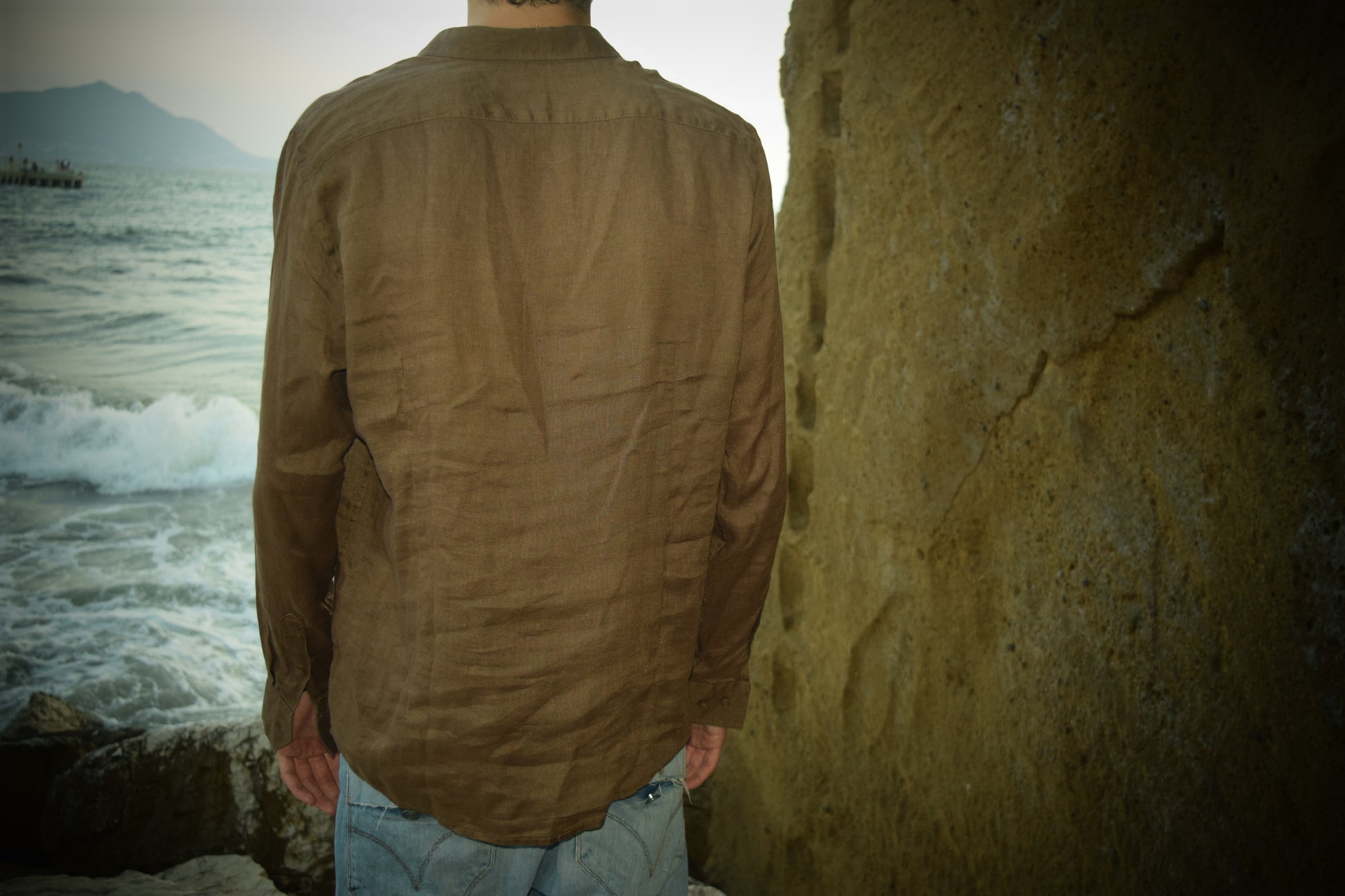 Camicia Di Lino Marrone