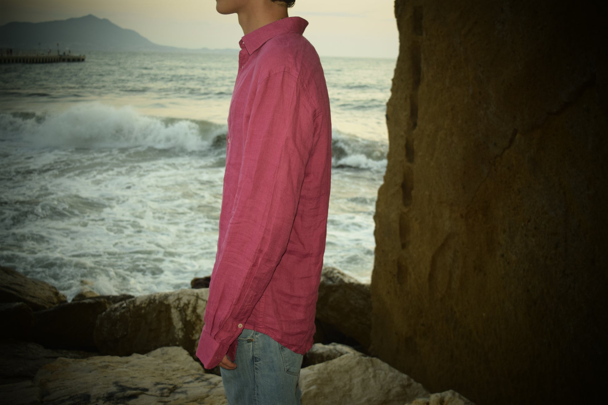 Camicia Di Lino Borgogna