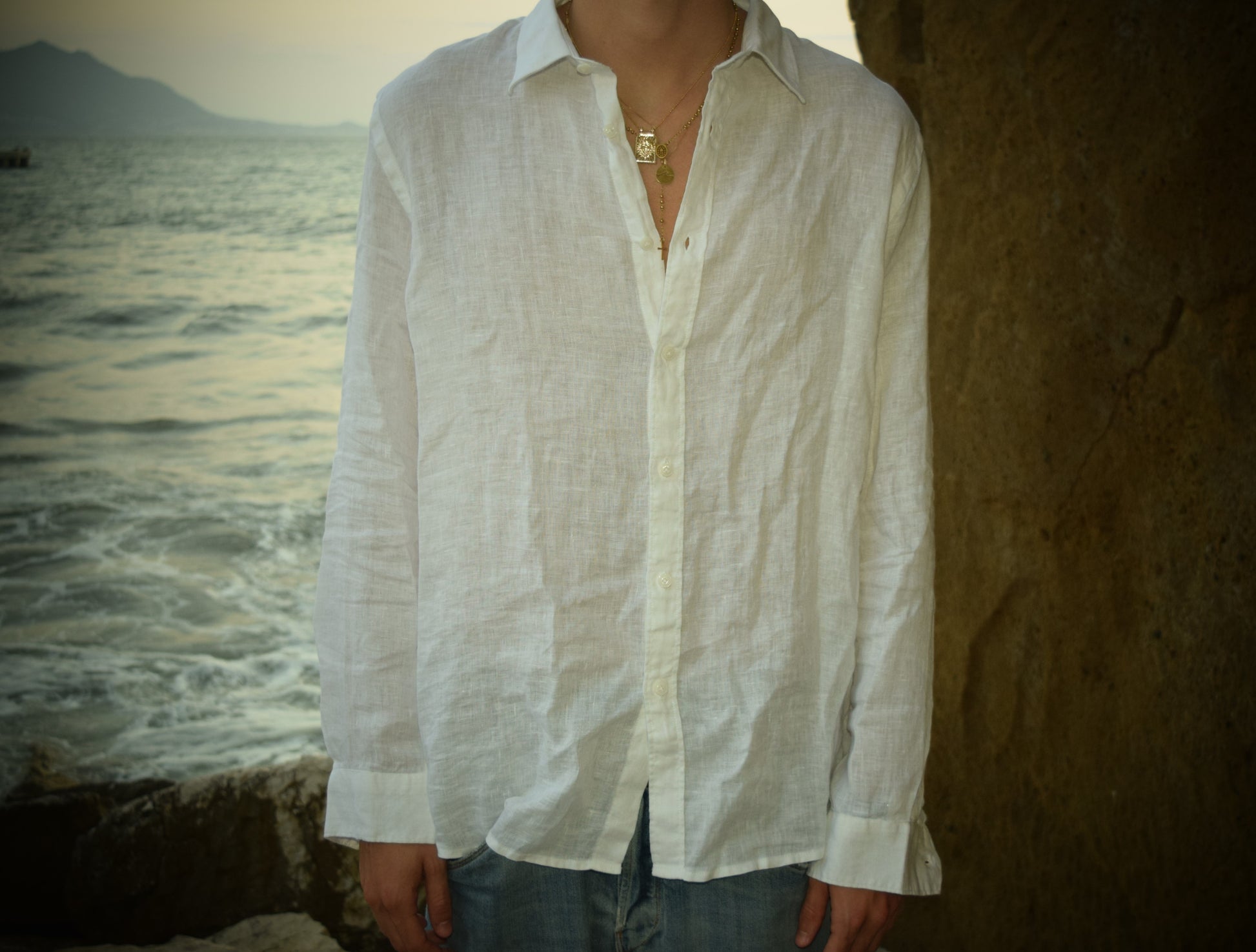 Camicia Di Lino Bianca