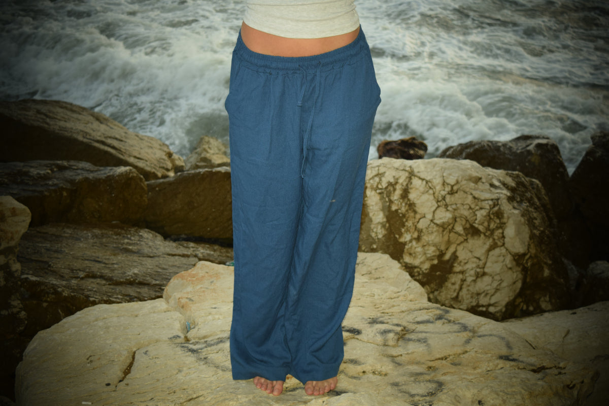 Pantalone Lino Acqua
